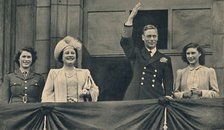 'The King and Queen with Princess Elizabeth and Princess Margaret on the Balcony of Buckingham Palac Creator: Daily Herald.