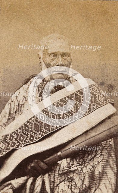 New Zealand: a Maori man, 19th century. Creator: Unknown.