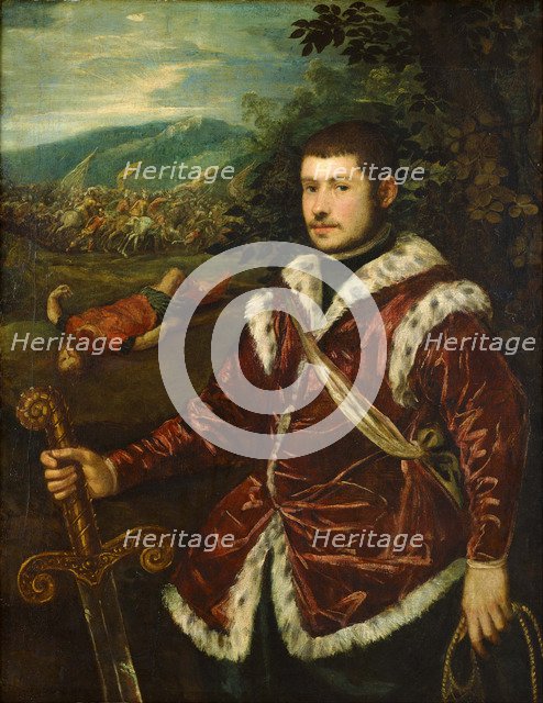 Portrait of a Young Man as David, ca 1555. Artist: Tintoretto, Jacopo (1518-1594)