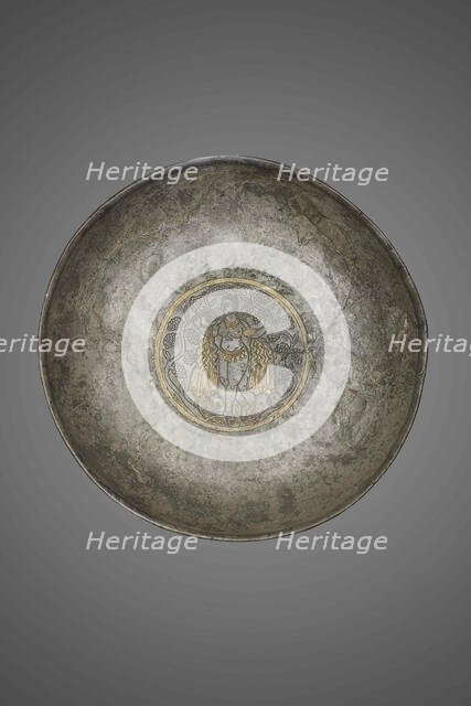 Silver Cup decorated with a female figure, 5th-6th century. Creator: Sassanian Art.