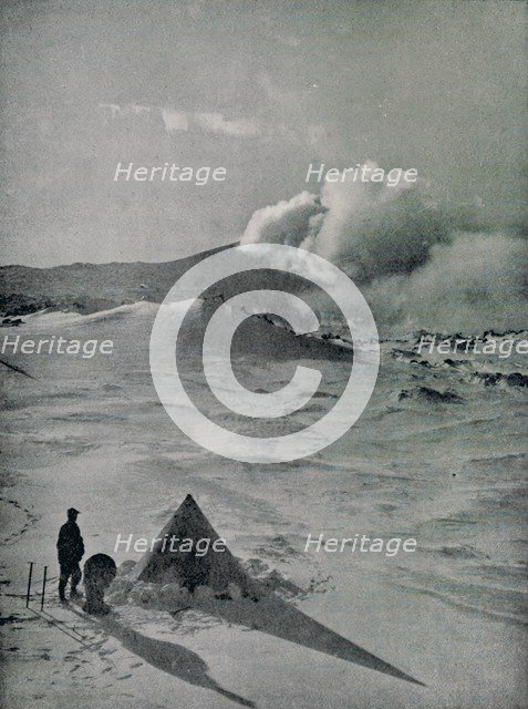 'Highest Camp in Antarctica - Active Crater', c1912, (1913). Artist: Raymond E Priestley.