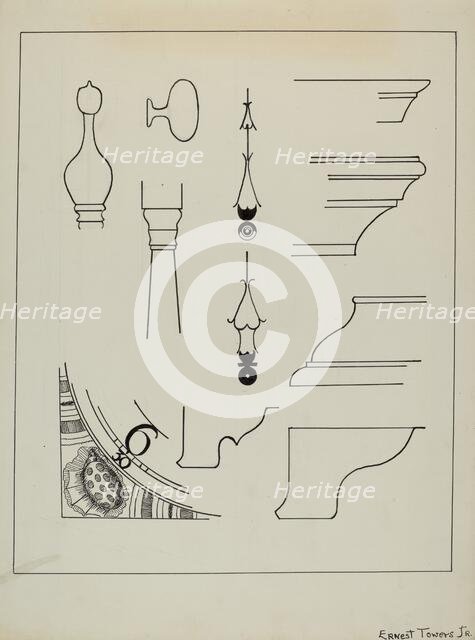 Grandfather Clock, c. 1936. Creator: Ernest A Towers Jr.