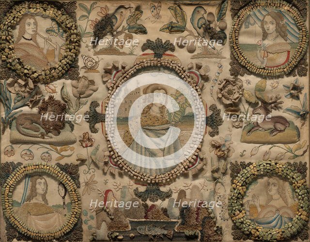 Needlework (Depicting the Five Senses), England, 1601/25. Creator: Unknown.