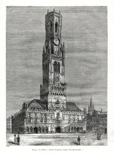 The belfry, Bruges, Belgium, 1886. Artist: Barclay