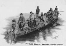East Cape Eskimos arriving, between c1900 and c1930. Creator: Lomen Brothers.