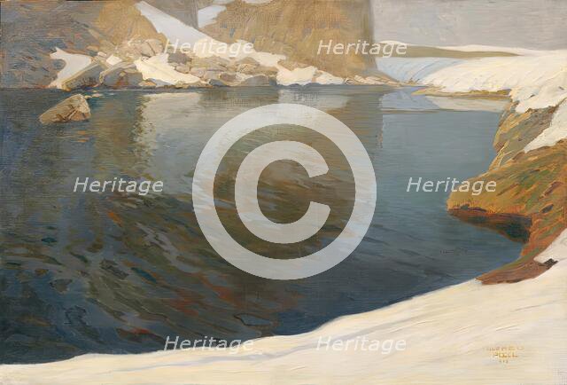 Mountain lake, 1913. Creator: Alfred Poell.