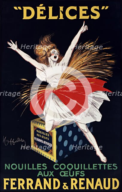 Delices - Nouilles Coquillettes aux oeufs. Ferrand et Renaud, 1923. Creator: Cappiello, Leonetto (1875-1942).