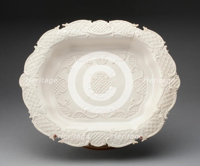 Dish, Staffordshire, 1750-1760. Creator: Staffordshire Potteries.