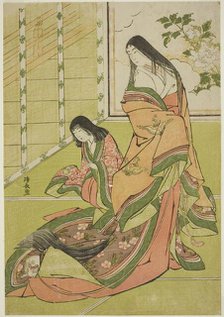 The Third Princess and Her Kitten, from an untitled series of court ladies, c. 1784. Creator: Torii Kiyonaga.
