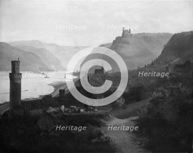 View of Oberwesel and the Rhine. Germany, 1840. Creator: Frederik Hansen Sodring.
