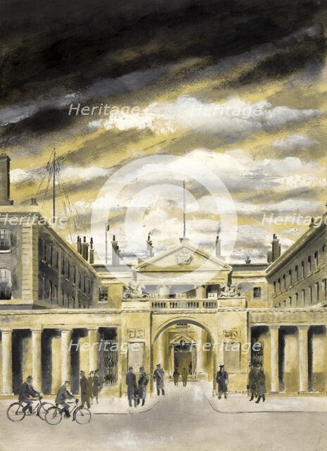 View of Admiralty Building on Whitehall in London, between 1939 and 1946. Creators: Unknown, Central Office of Information.