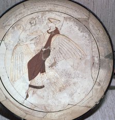 Detail of a kylix showing Aphrodite riding on a goose, 5th century BC.  Artist: Pistoxenos painter