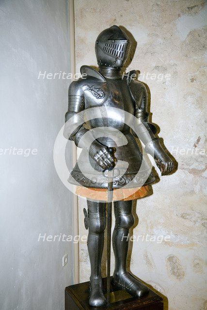 A suit of armour in the Royal Artillery Hall in the Alcazar of Segovia, Segovia, Spain, 2007. Artist: Samuel Magal