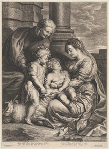 The Virgin and Christ child with Saint Anne and Saint John the Baptist, ca. 1640-59.. Creator: Boetius Adams Bolswert.