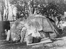 Klamath tule hut, c1923. Creator: Edward Sheriff Curtis.