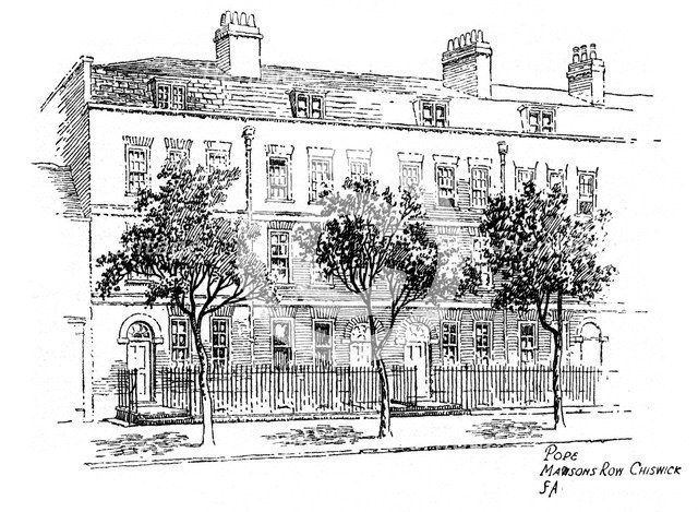 Alexander Pope, Mawson's Row, Chiswick, London, 1912. Artist: Frederick Adcock