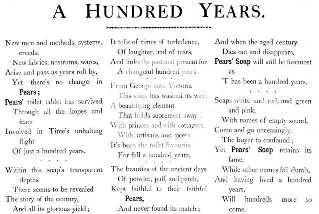 Advertisement for Pears' Soap, 1895. Creator: Unknown.