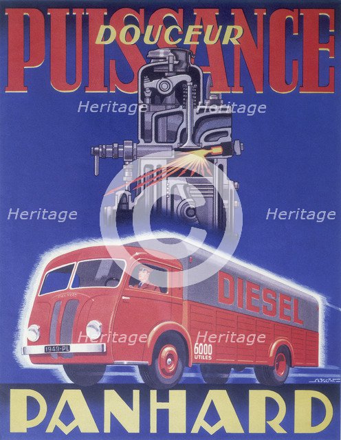 Poster advertising Panhard, 1948. Artist: Unknown