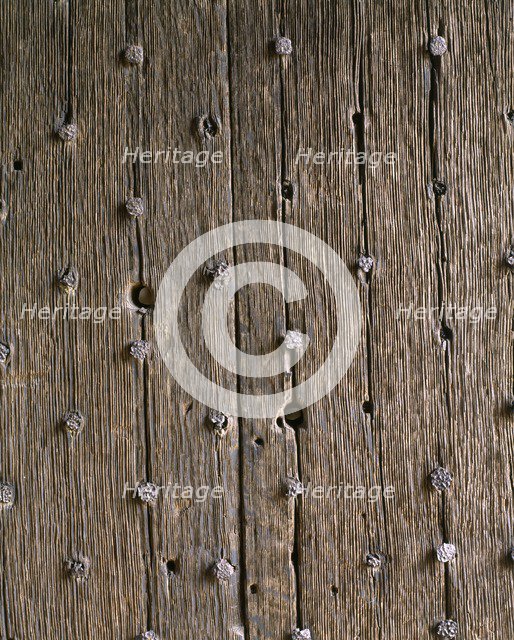 Detail of the gatehouse door of Stokesay Castle, Shropshire, c2000s(?). Artist: Unknown.