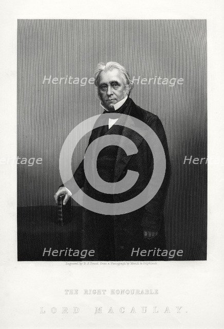 Thomas Babington Macaulay, British poet, historian and Whig politician, c1880.Artist: DJ Pound
