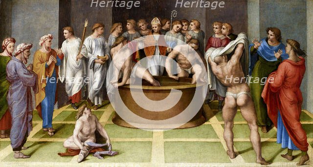 Saint Augustine Baptizes the Cathechumens, 1516-1517. Creator: Genga, Gerolamo (1476-1551).