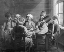 A group of Greek, Armenian and Turkish merchants in a coffee house in Vienna, 1813-1824. Creator: Johan Friedrich Fritz.