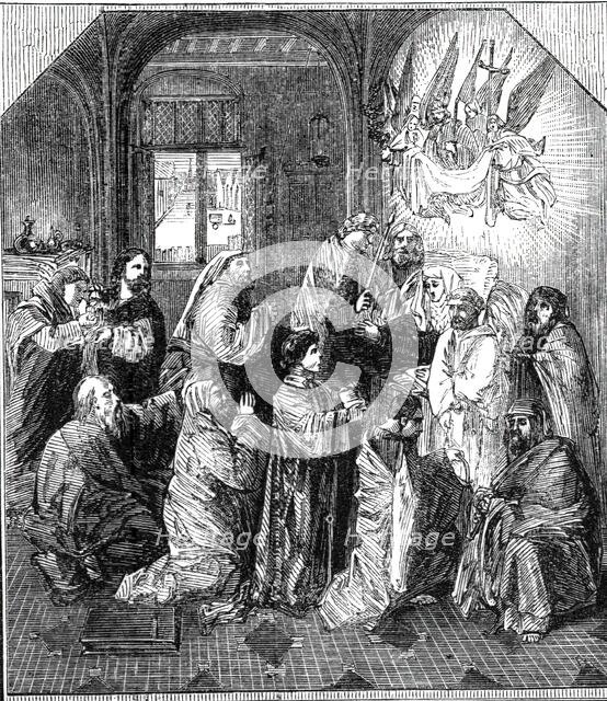 The Beaucousin Collection at the National Gallery - "The Death of the Virgin"..., 1860. Creator: Unknown.