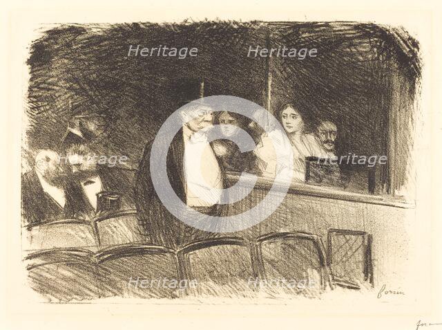 At the Theatre, c. 1892. Creator: Jean Louis Forain.