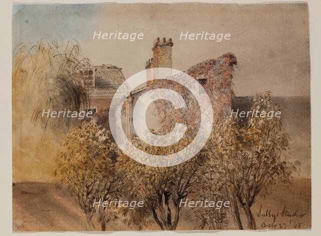 Studio of the Artist, Thomas Sully, 1848. Creator: James Peale Junior.