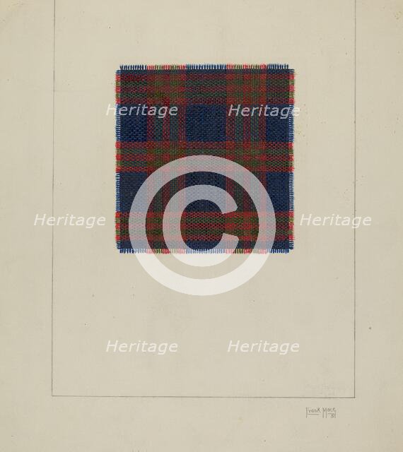 Plaid Homespun Cloth, 1937. Creator: Frank J Mace.