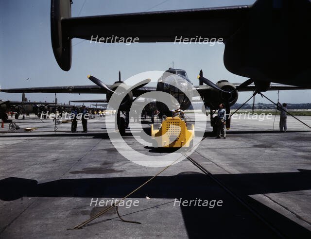 A fast, hard-hitting new A-20 (B-25)...Long Beach, Calif., plant of Douglas Aircraft Company, 1942. Creator: Alfred T Palmer.