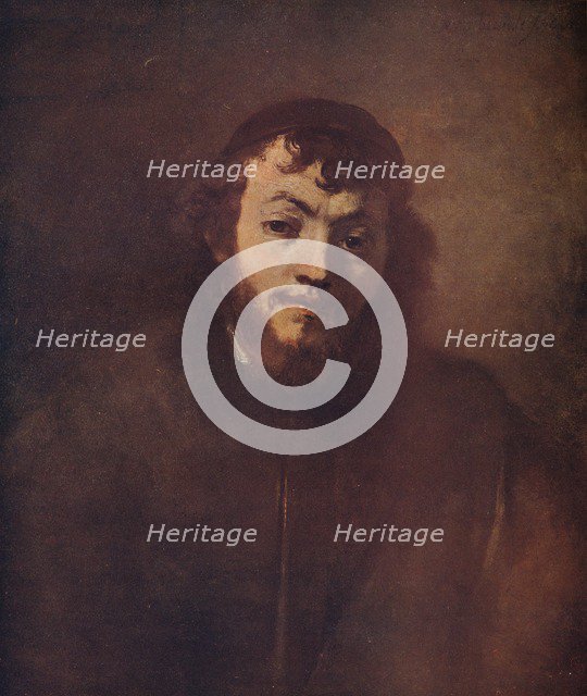 'Bust of a Bearded Young Man with a Skullcap', 1663. Artist: Rembrandt Harmensz van Rijn.