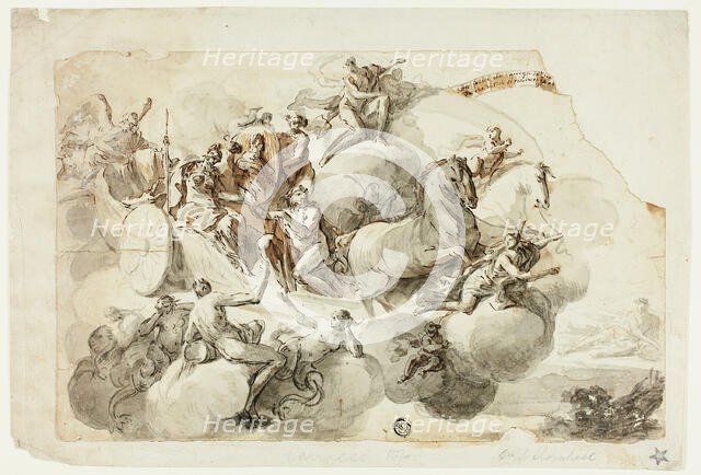 Apotheosis of a Hero, n.d. Creators: Domenico Mondo, Sir James Thornhill, Agostino Carracci.