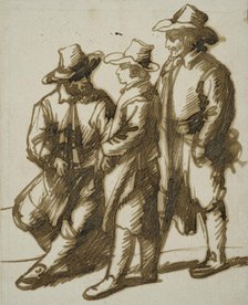 Three men conversing. Creator: Hendrik Goudt.