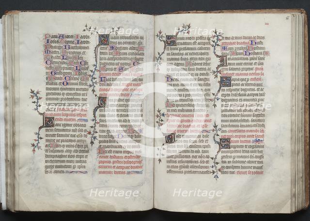 The Gotha Missal: Fol. 65v, Text, c. 1375. Creator: Master of the Boqueteaux (French); Workshop, and.