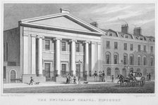 The Unitarian Chapel, South Place, Finsbury, London, 1828. Artist: Frederick James Havell