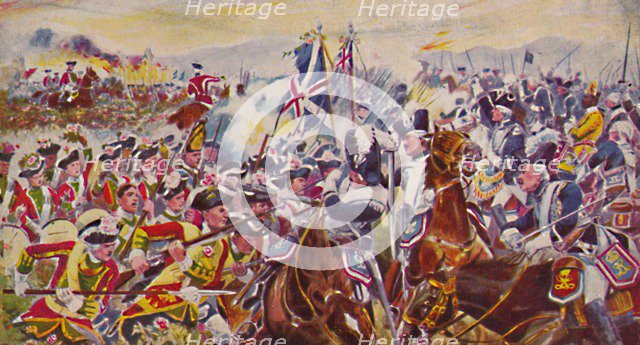 'The King's Own Yorkshire Light Infantry. The Battle in the Rosefields at Minden', 1759, (1939). Artist: Unknown.