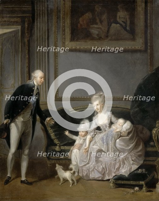 The Family of Louis Philippe Joseph d'Orléans (1747-1793) at the Palais-Royal, 1776. Artist: Cibot, Édouard (1799-1877)
