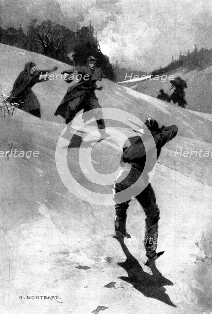 The Sergeant of the Guard: Mother Revell ran out. "No, no! Both of you! Don't shoot!", 1898. Creator: Unknown.