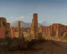 The Forum, Pompeii, with Vesuvius in the Distance, 1841. Creator: Christen Kobke.