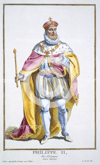 Philip II, King of Spain, (1780).  Artist: Pierre Duflos
