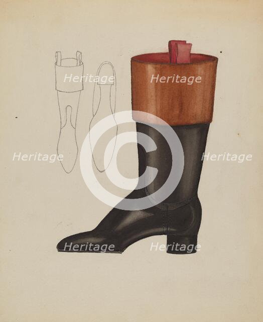 Riding Boot, c. 1936. Creator: Dorothy Gernon.