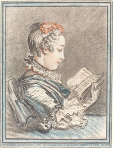 Young Girl Reading "Héloise and Abélard", 1770. Creator: Gilles Demarteau.