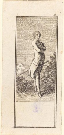 Young Man Bareheaded, with Sword, 1784. Creator: Daniel Nikolaus Chodowiecki.