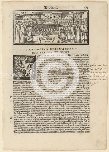 Page from Livius Historiabum Libri, 1520. Creator: Zoan Andrea.