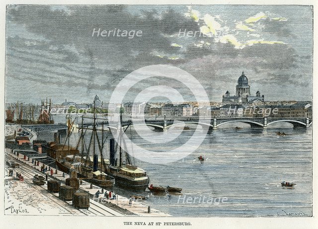'The Neva at St Petersburg', Russia, c1880. Artist: Unknown