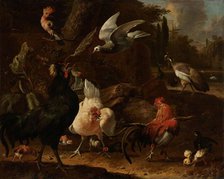 Birds in a Park, 1686. Creator: Melchior d'Hondecoeter.