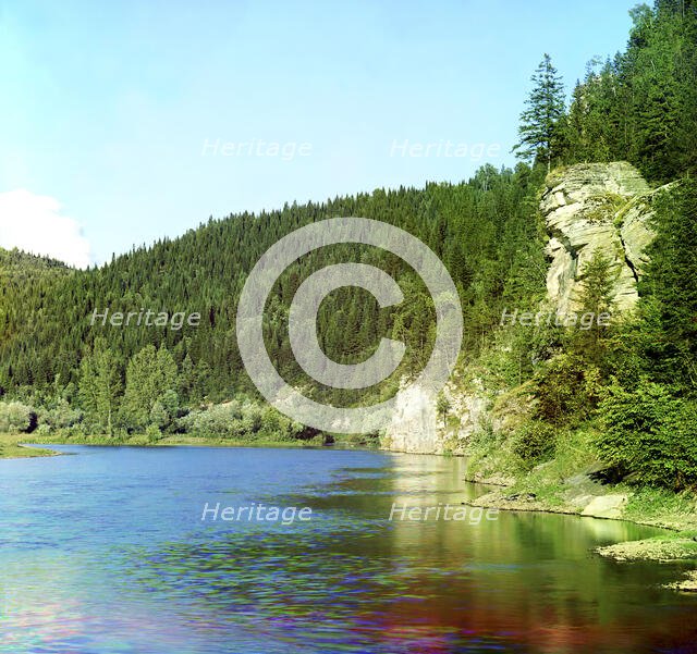 On the Sim River, 1910. Creator: Sergey Mikhaylovich Prokudin-Gorsky.