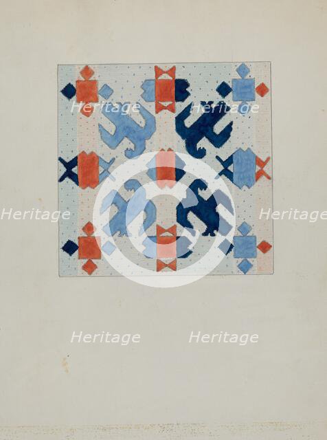 Woven Wool Bedspread, c. 1936. Creator: Christopher Hobbs.