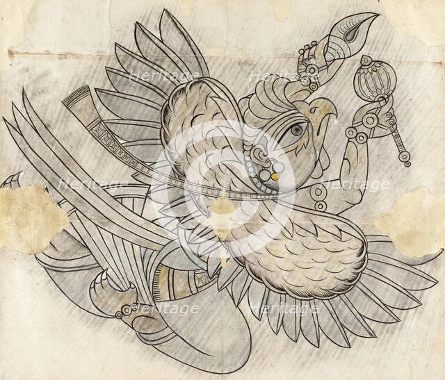 Garuda Flying through the Air (image 1 of 3), between c1750 and c1775. Creator: Unknown.